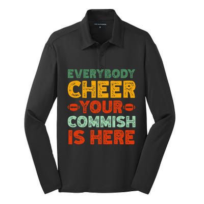 Funny Commish Fantasy Football Commissioner Sarcastic Silk Touch Performance Long Sleeve Polo