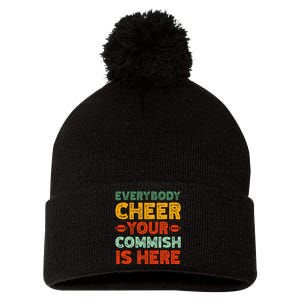 Funny Commish Fantasy Football Commissioner Sarcastic Pom Pom 12in Knit Beanie