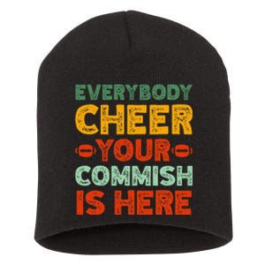 Funny Commish Fantasy Football Commissioner Sarcastic Short Acrylic Beanie