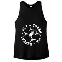 Fly Crash Fix Repeat Funny Fpv Drone Racing Quad Pilot Ladies PosiCharge Tri-Blend Wicking Tank