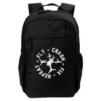 Fly Crash Fix Repeat Funny Fpv Drone Racing Quad Pilot Backpack