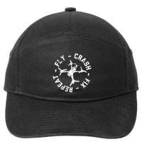 Fly Crash Fix Repeat Funny Fpv Drone Racing Quad Pilot 7-Panel Snapback Hat