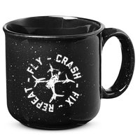 Fly Crash Fix Repeat Funny Fpv Drone Racing Quad Pilot 15oz Campfire Ceramic Mug