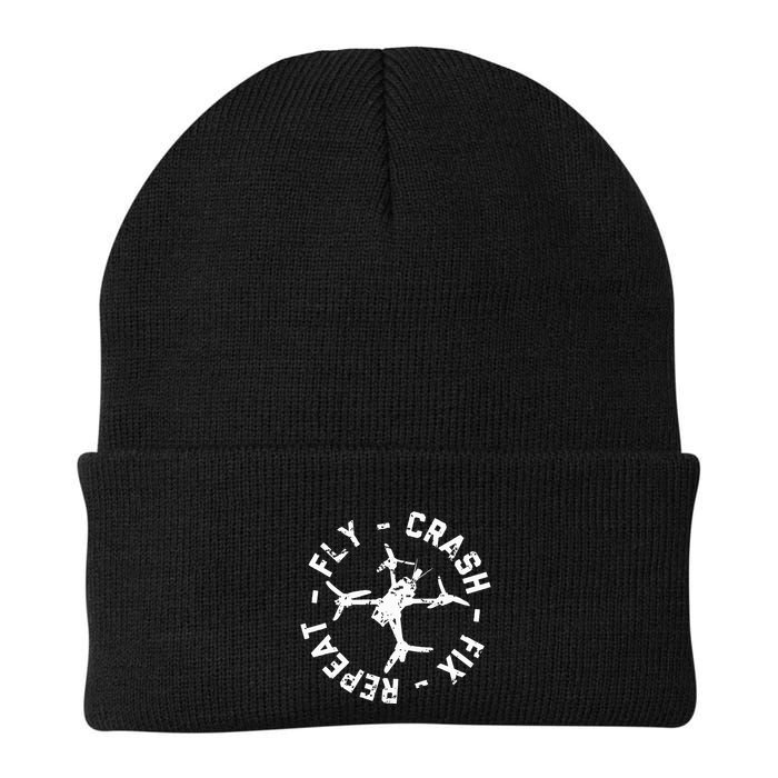 Fly Crash Fix Repeat Funny Fpv Drone Racing Quad Pilot Beanie