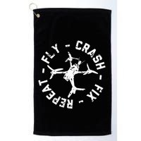 Fly Crash Fix Repeat Funny Fpv Drone Racing Quad Pilot Golf Towel