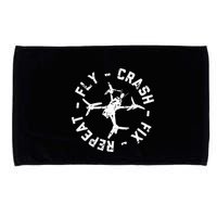 Fly Crash Fix Repeat Funny Fpv Drone Racing Quad Pilot Microfiber Hand Towel