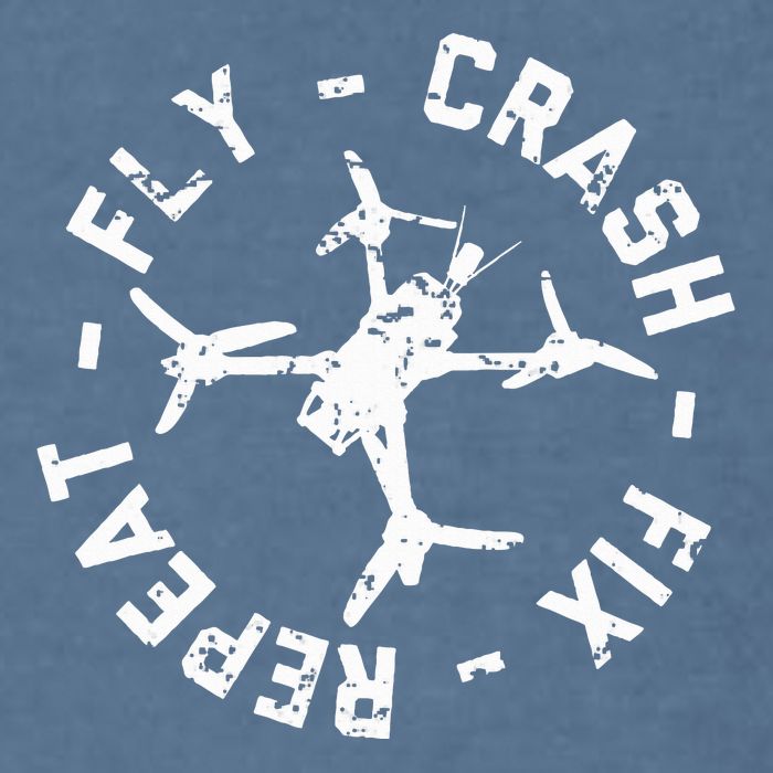 Fly Crash Fix Repeat Funny Fpv Drone Racing Quad Pilot Garment-Dyed Sweatshirt
