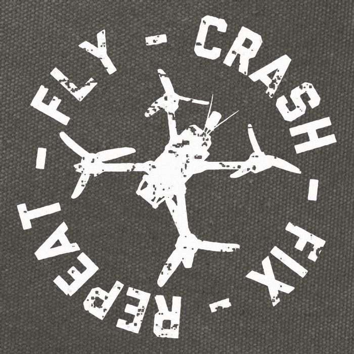 Fly Crash Fix Repeat Funny Fpv Drone Racing Quad Pilot Cotton Canvas Backpack