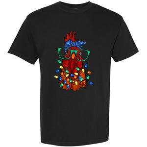 Funny Chicken Farmer Women Girls Family Christmas Garment-Dyed Heavyweight T-Shirt