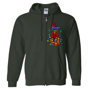 Funny Chicken Farmer Women Girls Family Christmas Full Zip Hoodie