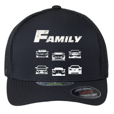 Fast Car Family Funny Flexfit Unipanel Trucker Cap