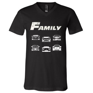 Fast Car Family Funny V-Neck T-Shirt