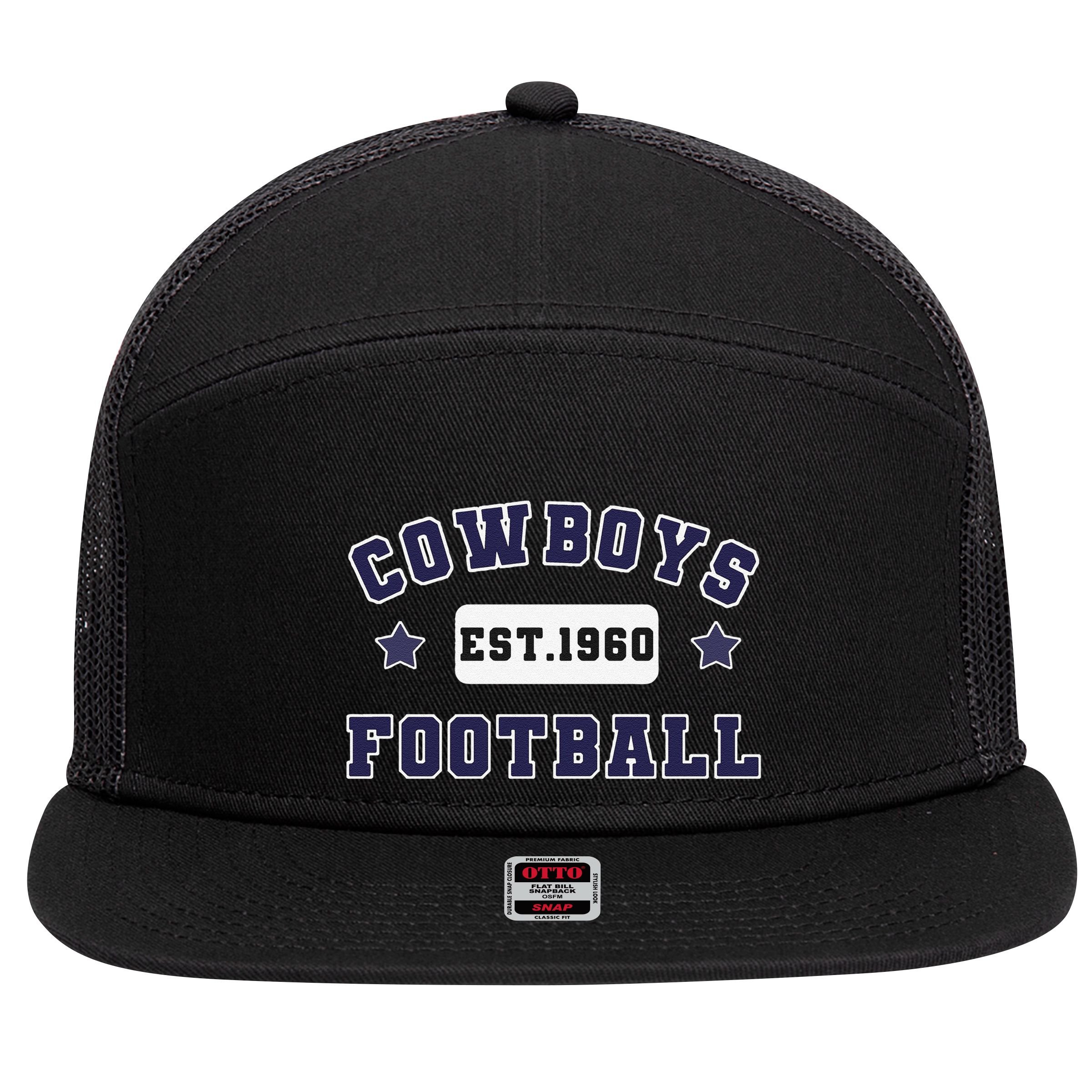 Funny Cowboys Football Est 1960 7 Panel Mesh Trucker Snapback Hat