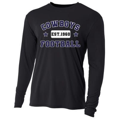 Funny Cowboys Football Est 1960 Cooling Performance Long Sleeve Crew