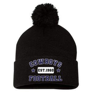 Funny Cowboys Football Est 1960 Pom Pom 12in Knit Beanie