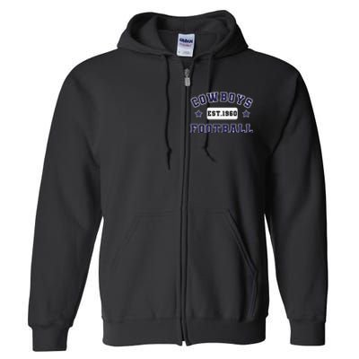 Funny Cowboys Football Est 1960 Full Zip Hoodie