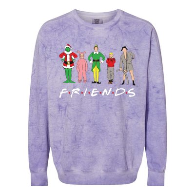 Friends Christmas Family Classic Movies Funny Colorblast Crewneck Sweatshirt