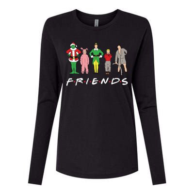 Friends Christmas Family Classic Movies Funny Womens Cotton Relaxed Long Sleeve T-Shirt