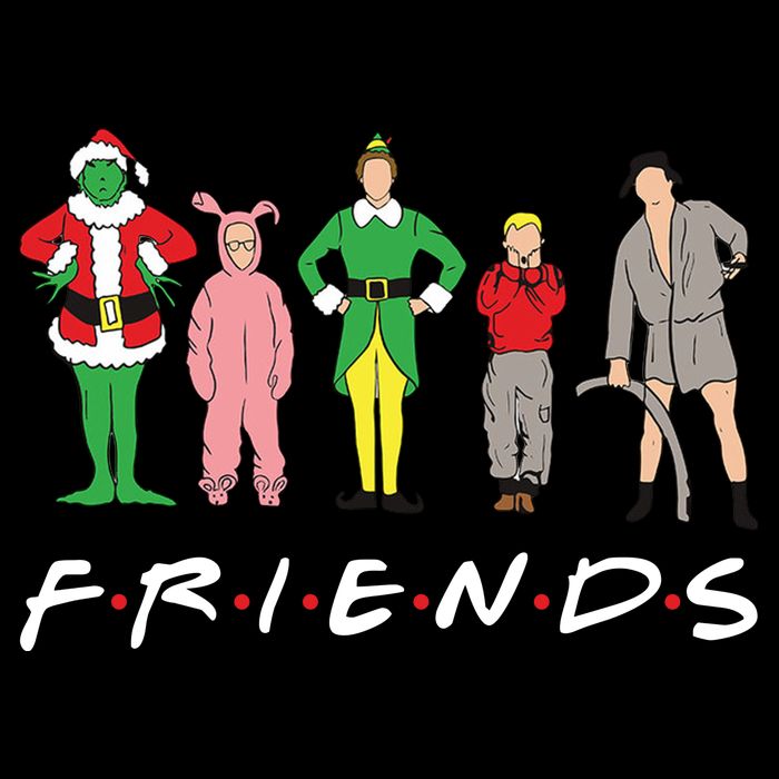 Friends Christmas Family Classic Movies Funny Apron