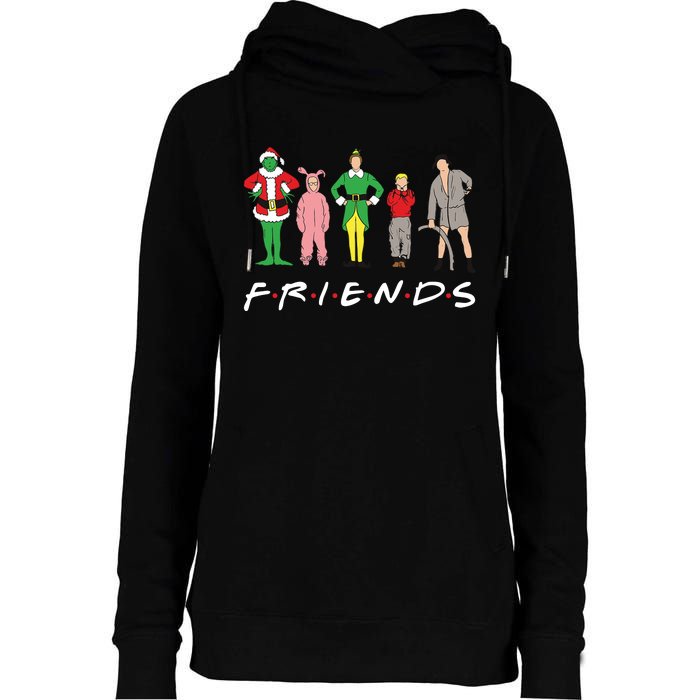 Friends Christmas Family Classic Movies Funny Womens Funnel Neck Pullover Hood