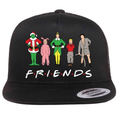 Friends Christmas Family Classic Movies Funny Flat Bill Trucker Hat