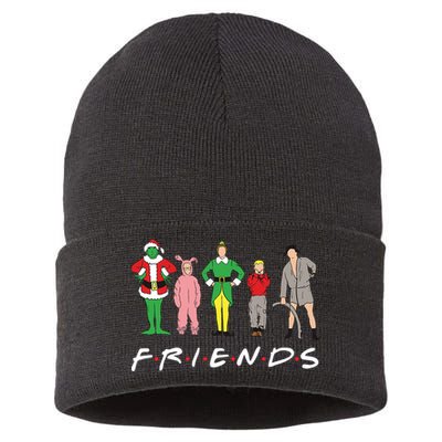 Friends Christmas Family Classic Movies Funny Sustainable Knit Beanie