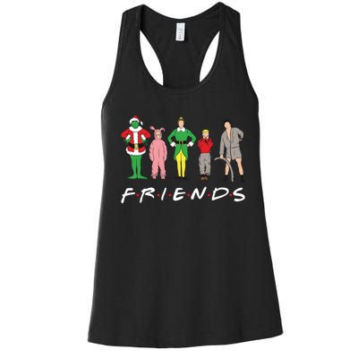 Friends Christmas Family Classic Movies Funny Women's Racerback Tank