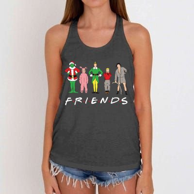 Friends Christmas Family Classic Movies Funny Women's Knotted Racerback Tank