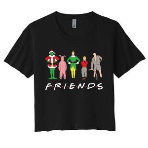 Friends Christmas Family Classic Movies Funny Women's Crop Top Tee