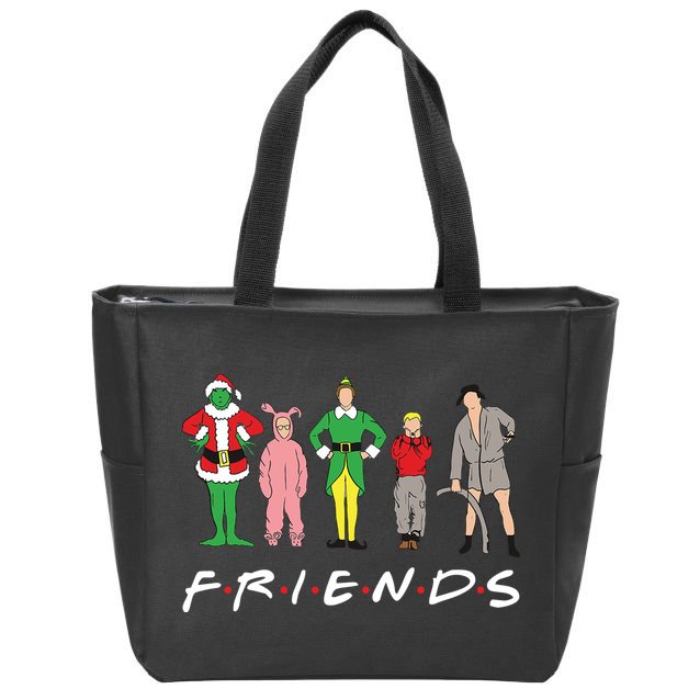 Friends Christmas Family Classic Movies Funny Zip Tote Bag