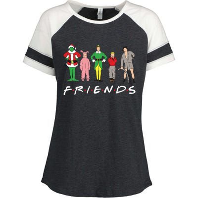 Friends Christmas Family Classic Movies Funny Enza Ladies Jersey Colorblock Tee