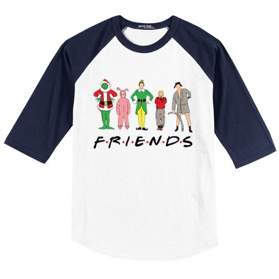 Friends Christmas Family Classic Movies Funny Baseball Sleeve Shirt