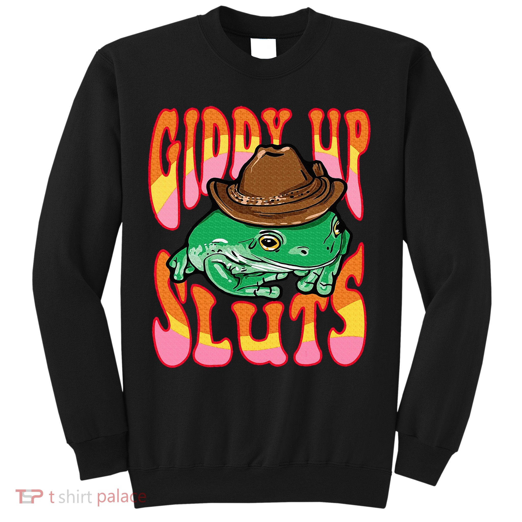 Funny Cowboy Frog Cottagecore Aesthetic Frog Lover Sweatshirt
