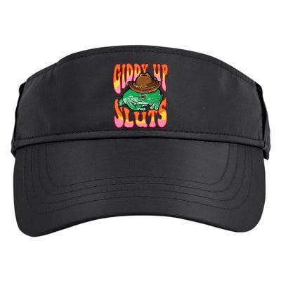 Funny Cowboy Frog Cottagecore Aesthetic Frog Lover Adult Drive Performance Visor