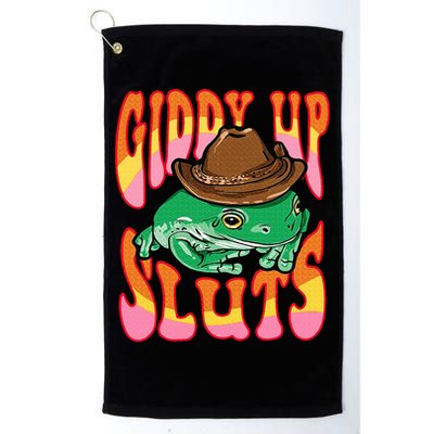 Funny Cowboy Frog Cottagecore Aesthetic Frog Lover Golf Towel