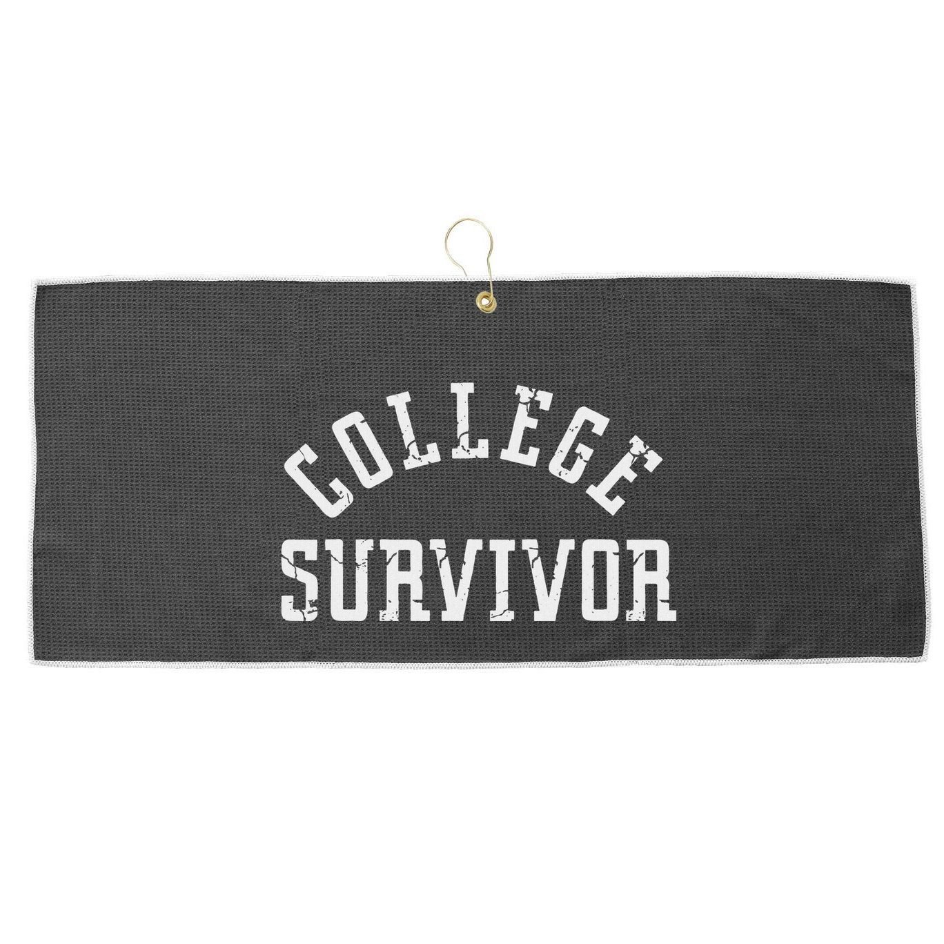 Funny College Freshman Graduate Large Microfiber Waffle Golf Towel
