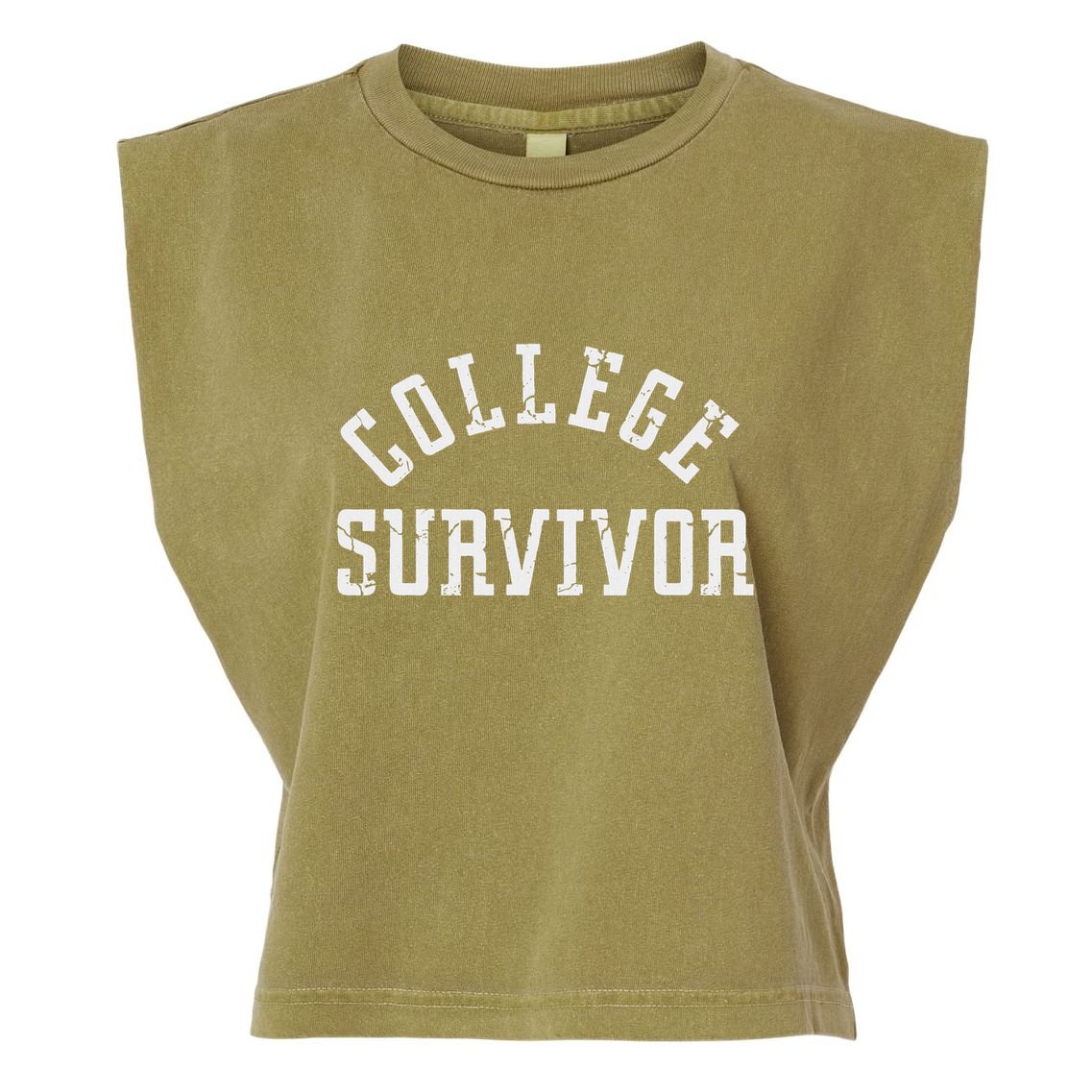 Funny College Freshman Graduate Garment-Dyed Women's Muscle Tee