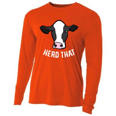 Funny Cow Farming Gift For Cow Farmer Herd That Gift Cooling Performance Long Sleeve Crew