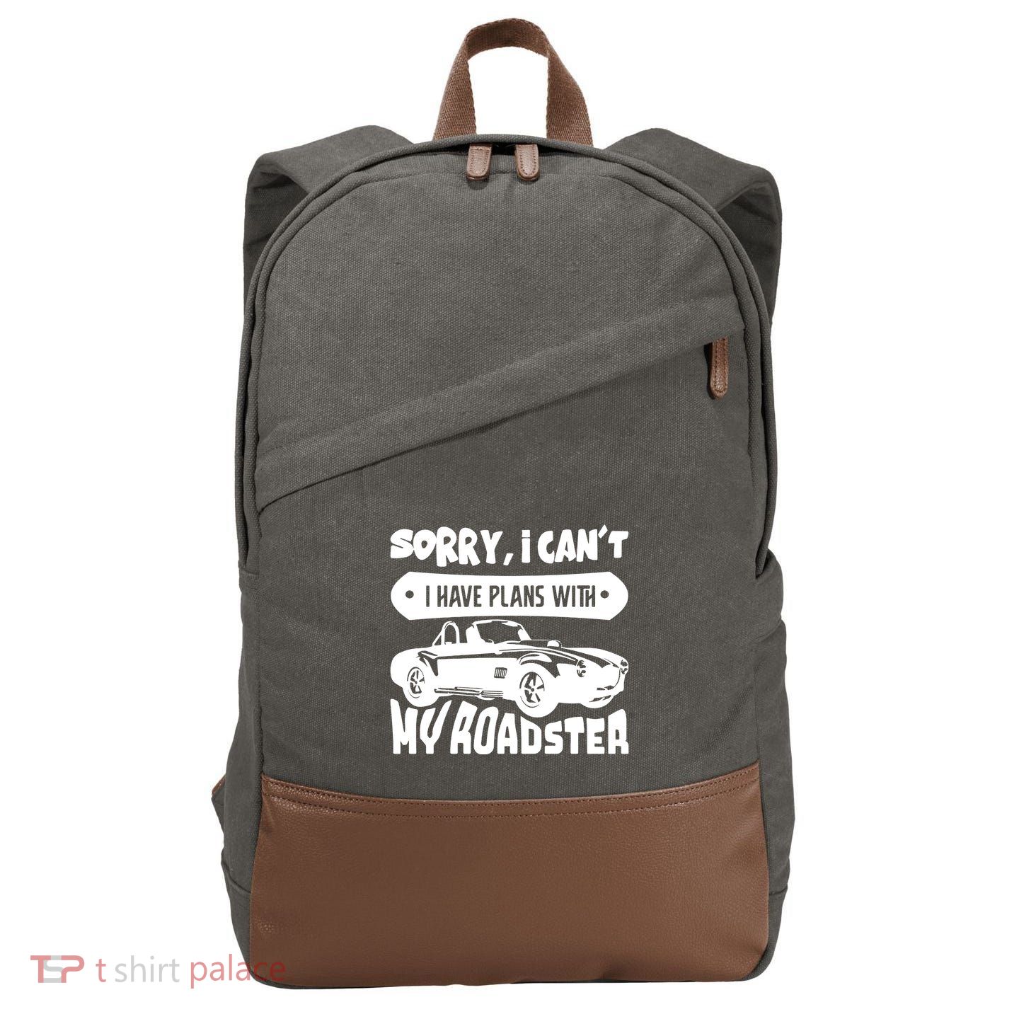 Funny Car Cotton Canvas Backpack