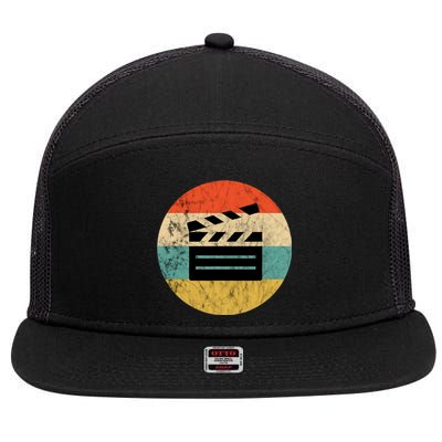 Filmmaker Clapboard Film Director Lover Retro Vintage Sunset 7 Panel Mesh Trucker Snapback Hat