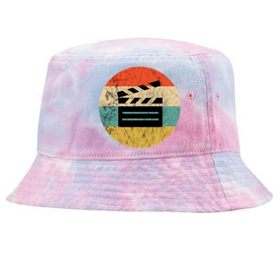 Filmmaker Clapboard Film Director Lover Retro Vintage Sunset Tie-Dyed Bucket Hat