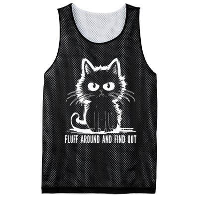 Funny Cat Fluff Around And Find Out Gifts Mesh Reversible Basketball Jersey Tank