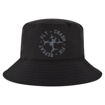 Fly Crash Fix Repeat Funny FPV Drone Pilot Racing Quad Cool Comfort Performance Bucket Hat