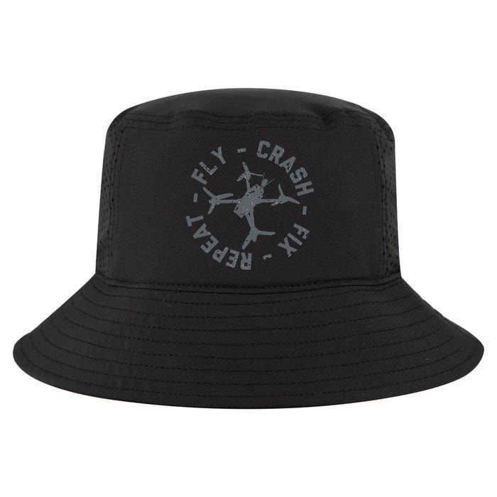 Fly Crash Fix Repeat Funny FPV Drone Pilot Racing Quad Cool Comfort Performance Bucket Hat