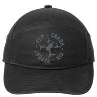 Fly Crash Fix Repeat Funny FPV Drone Pilot Racing Quad 7-Panel Snapback Hat