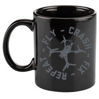 Fly Crash Fix Repeat Funny FPV Drone Pilot Racing Quad 11oz C Handle Ceramic Mug