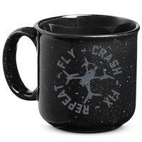 Fly Crash Fix Repeat Funny FPV Drone Pilot Racing Quad 15oz Campfire Ceramic Mug