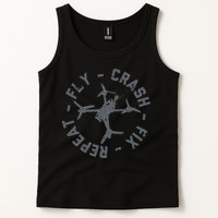 Fly Crash Fix Repeat Funny FPV Drone Pilot Racing Quad Tank Top