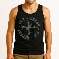 Fly Crash Fix Repeat Funny FPV Drone Pilot Racing Quad Tank Top