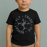 Fly Crash Fix Repeat Funny FPV Drone Pilot Racing Quad Toddler T-Shirt